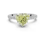 Heart-Shaped Hidden Halo Engagement Ring Setting for a Fancy Yellow Lab-Grown Diamond | Pavé Band | Platinum