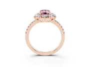 Emerald Cut Star Floral Halo Engagement Ring Setting for a Fancy Pink Lab-Grown Diamond | Rose Gold