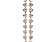 Round Lab-Grown Diamond Bezel Station Drop Earrings | Nine Linked Bezels | Rose Gold
