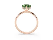 Fancy Green Heart Cut Diamond Solitaire Engagement Ring Set in Rose gold with Prong Setting and Polished Band