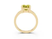 Asscher Cut Solitaire Engagement Ring Setting for a Fancy Yellow Lab-Grown Diamond | Flat Tab Prongs | Yellow Gold