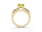 Asscher Cut Five Stone Engagement Ring Setting for a Fancy Yellow Lab-Grown Diamond | Plain Band | Yellow Gold