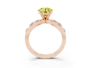 Round Loop Engagement Ring Setting for a Fancy Yellow Lab-Grown Diamond | Rose Gold