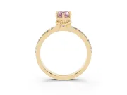 Pear-Shaped Channel Set Engagement Ring Setting for a Fancy Pink Lab-Grown Diamond | Rope Collar | Yellow Gold