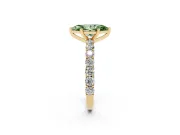 Marquise Shared Prong Engagement Ring Setting for a Fancy Green Lab-Grown Diamond | Yellow Gold