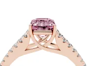 Emerald Cut Graduated Split Shank Engagement Ring Setting for a Fancy Pink Lab-Grown Diamond | Rose Gold