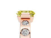 Emerald Cut Tension Style Engagement Ring Setting for a Fancy Yellow Lab-Grown Diamond | Rose Gold