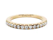 Round Lab-Grown Diamond Pavé Half Eternity Wedding Band | Low Shared Prongs | Yellow Gold