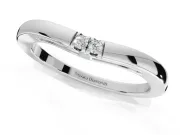 Round Lab-Grown Diamond Toi et Moi Curved Wedding Band | Side Slot Cut-Outs | Sterling Silver