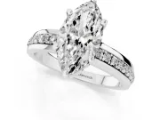Marquise Channel Set Solitaire Engagement Ring Setting | Rope Collar Head | Platinum