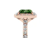 Asscher Cut Halo Engagement Ring Setting for a Fancy Green Lab-Grown Diamond | Rose Gold - Design NV-24729