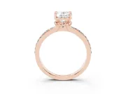 Oval Channel Set Solitaire Engagement Ring Setting | Rope Collar Head | Rose Gold
