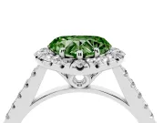 Heart-Shaped Raised Halo Engagement Ring Setting for a Fancy Green Lab-Grown Diamond | White Gold