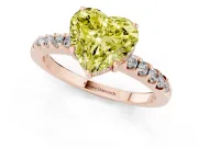 Heart-Shaped Engagement Ring Setting for a Fancy Yellow Lab-Grown Diamond | Rose Gold - Design NV-24649