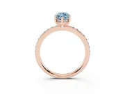 Marquise Hidden Halo Engagement Ring Setting for a Fancy Blue Lab-Grown Diamond | Rose Gold
