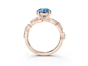 Round Twisted Vine Engagement Ring Setting for a Fancy Blue Lab-Grown Diamond | Rose Gold
