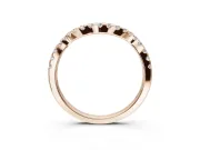 Round Lab-Grown Diamond Pavé Curved Wedding Band | Micro Prong Set | Rose Gold
