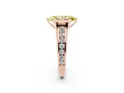 Marquise Half Bezel Engagement Ring Setting for a Fancy Yellow Lab-Grown Diamond | Rose Gold