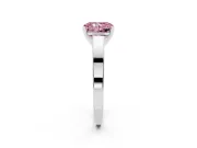 Fancy Pink Radiant Cut Diamond Solitaire Engagement Ring Set in White gold with Prong Setting and Tapered Band