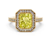 Radiant Cut Halo Engagement Ring Setting for a Fancy Yellow Lab-Grown Diamond | Yellow Gold - Design NV-24886