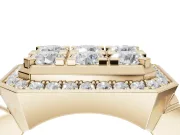 Round Lab-Grown Diamond Men's Cluster Ring | Octagonal Top | Yellow Gold
