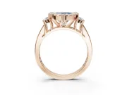 Heart-Shaped Halo Engagement Ring Setting for a Fancy Blue Lab-Grown Diamond | Graduated Channel Band | Rose Gold