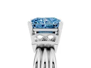 Radiant Cut Bar-Set Engagement Ring Setting for a Fancy Blue Lab-Grown Diamond | White Gold