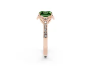Asscher Cut Floral Pavé Engagement Ring Setting for a Fancy Green Lab-Grown Diamond | Rose Gold