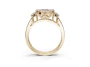Pear-Shaped Halo Engagement Ring Setting for a Fancy Pink Lab-Grown Diamond | Graduated Channel Band | Yellow Gold