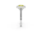Princess Cut Halo Engagement Ring Setting for a Fancy Yellow Lab-Grown Diamond | White Gold - Design NV-24721