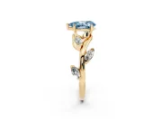 Pear-Shaped Twisted Vine Engagement Ring Setting for a Fancy Blue Lab-Grown Diamond | Yellow Gold