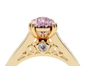 Pear-Shaped Channel Engagement Ring Setting for a Fancy Pink Lab-Grown Diamond | Yellow Gold - Design NV-24671