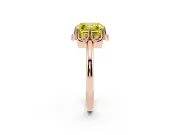 Asscher Cut Petal Halo Engagement Ring Setting for a Fancy Yellow Lab-Grown Diamond | Rose Gold