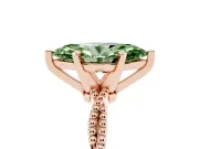 Marquise Twisted Solitaire Engagement Ring Setting for a Fancy Green Lab-Grown Diamond | Rose Gold