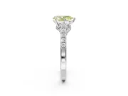Pear-Shaped Pavé Engagement Ring Setting for a Fancy Yellow Lab-Grown Diamond | Crossover Gallery | Sterling Silver