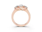 Marquise Three Stone Engagement Ring Setting | Touching Side Stones | Rose Gold