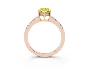 Cushion Cut Engagement Ring Setting for a Fancy Yellow Lab-Grown Diamond | Rose Gold - Design NV-24649