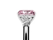 Radiant Cut 5 Stone Engagement Ring Setting for a Fancy Pink Lab-Grown Diamond | Platinum