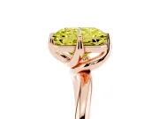 Radiant Cut Bypass Solitaire Engagement Ring Setting for a Fancy Yellow Lab-Grown Diamond | Plain Band | Rose Gold