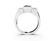 Radiant Cut Channel-Set Three Stone Engagement Ring Setting for a Black Center | Platinum