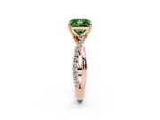 Princess Cut Crossover Engagement Ring Setting for a Fancy Green Lab-Grown Diamond | Rose Gold