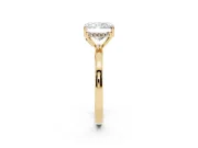 Radiant Cut Hidden Halo Solitaire Engagement Ring Setting | Thin Wire Band | Yellow Gold