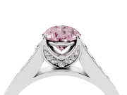 Pear-Shaped Graduated Pavé Engagement Ring Setting for a Fancy Pink Lab-Grown Diamond | White Gold