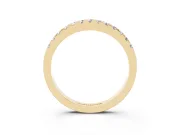 Round Diamond Pavé Eternity Band Set in Yellow gold with Delicate Prongs