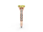 Oval Vintage Hidden Halo Engagement Ring Setting for a Fancy Yellow Lab-Grown Diamond | Milgrain Pave Band | Rose Gold