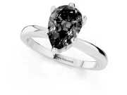 Pear-Shaped Tapered Solitaire Engagement Ring Setting for a Black Center | Platinum
