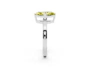 Fancy Yellow Marquise Cut Diamond Solitaire Ring Set in Silver with Prong Head and Smooth Polished Band