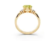 Heart-Shaped Bar-Set Engagement Ring Setting for a Fancy Yellow Lab-Grown Diamond | Yellow Gold