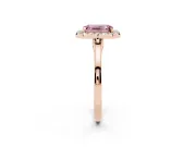 Emerald Cut Halo Engagement Ring Setting for a Fancy Pink Lab-Grown Diamond | Flat Tapered Band | Rose Gold
