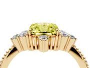 Radiant Cut Cluster Engagement Ring Setting for a Fancy Yellow Lab-Grown Diamond | Yellow Gold